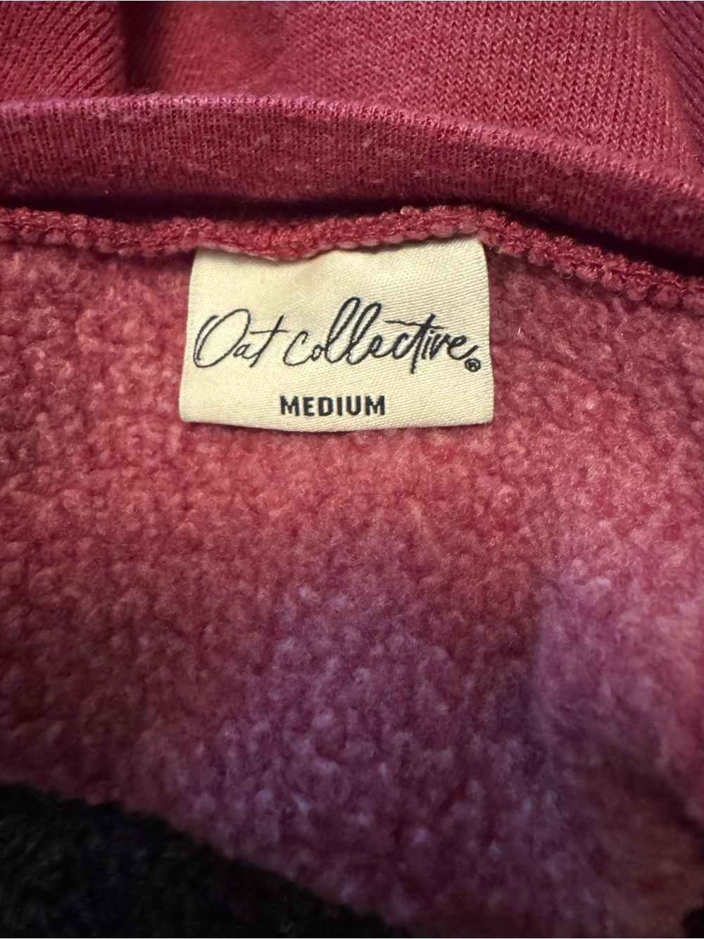 Oat Collective "Merry" Mineral Washed Graphic Sweatshirt - Cranberry Heather - M - Picture 7 of 8